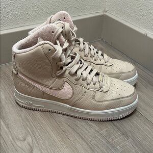 Nike Women's Sneakers - Light Brown and Soft Pink
